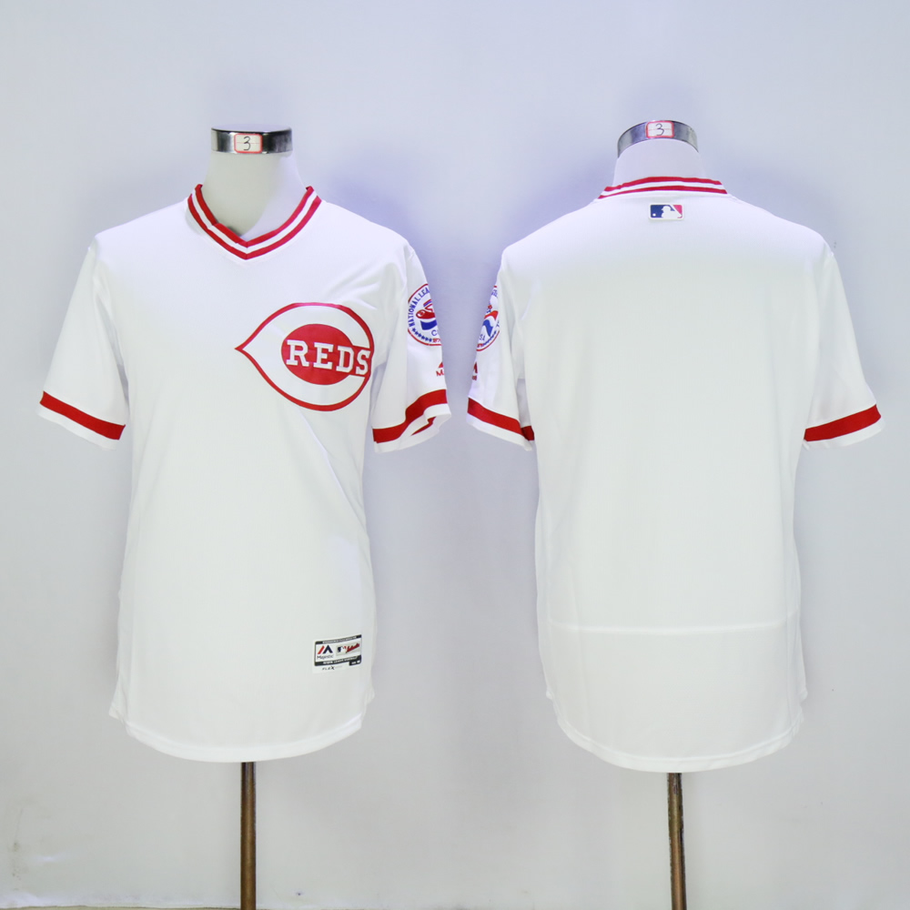 Men MLB Cincinnati Reds blank white throwback 1976 jerseys->cincinnati reds->MLB Jersey